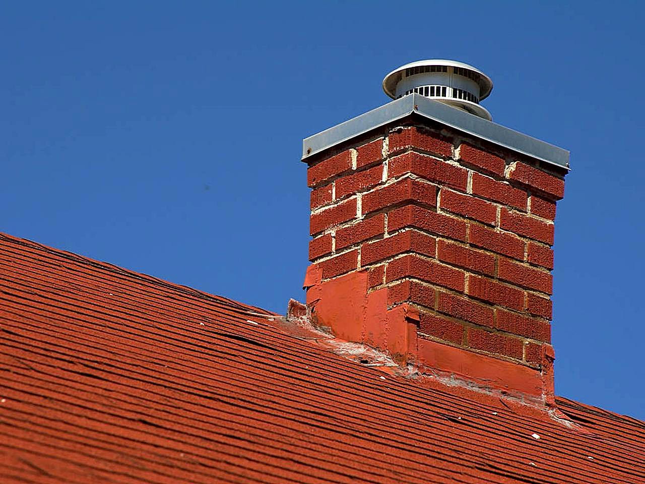 Well maintained chimney flashings